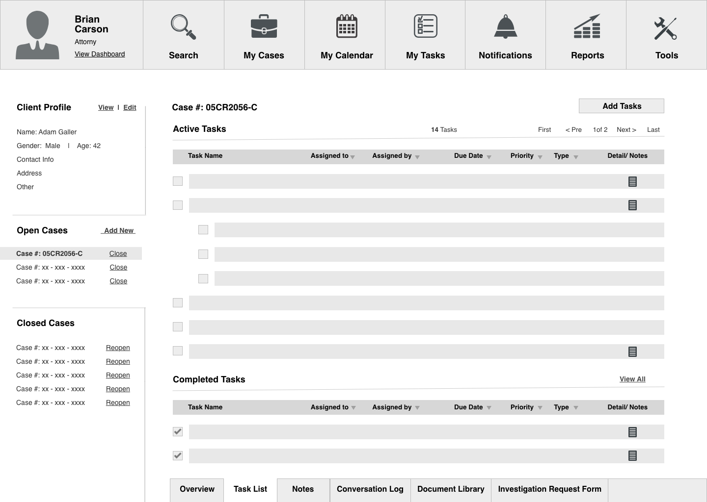Case Management System User Interface project image 6