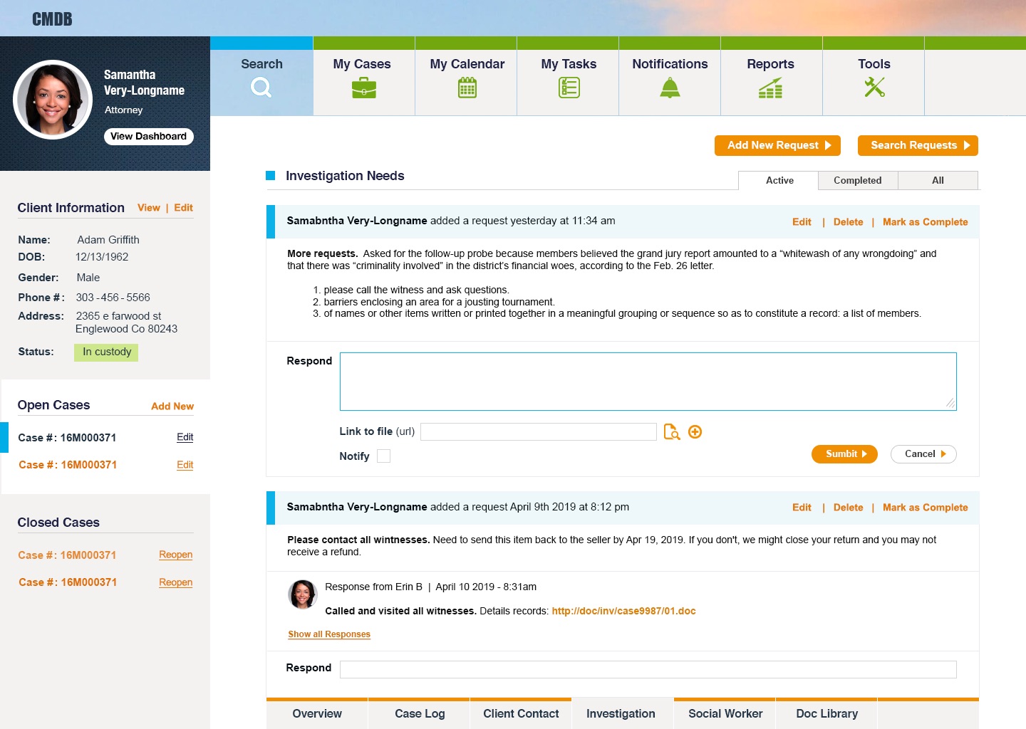 Case Management System User Interface project image 4