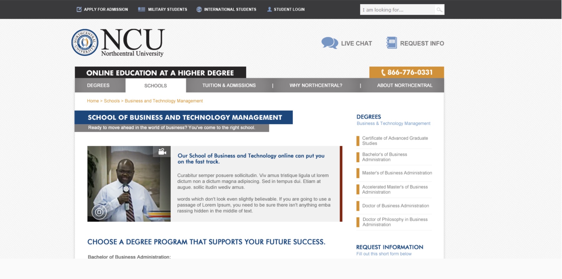 Northcentral University Website Redesign project image 3
