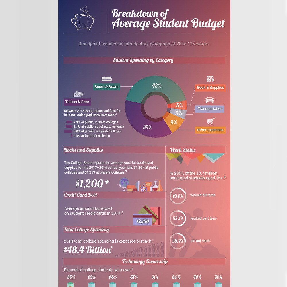 Breakdown of Average Student Budget project image 2
