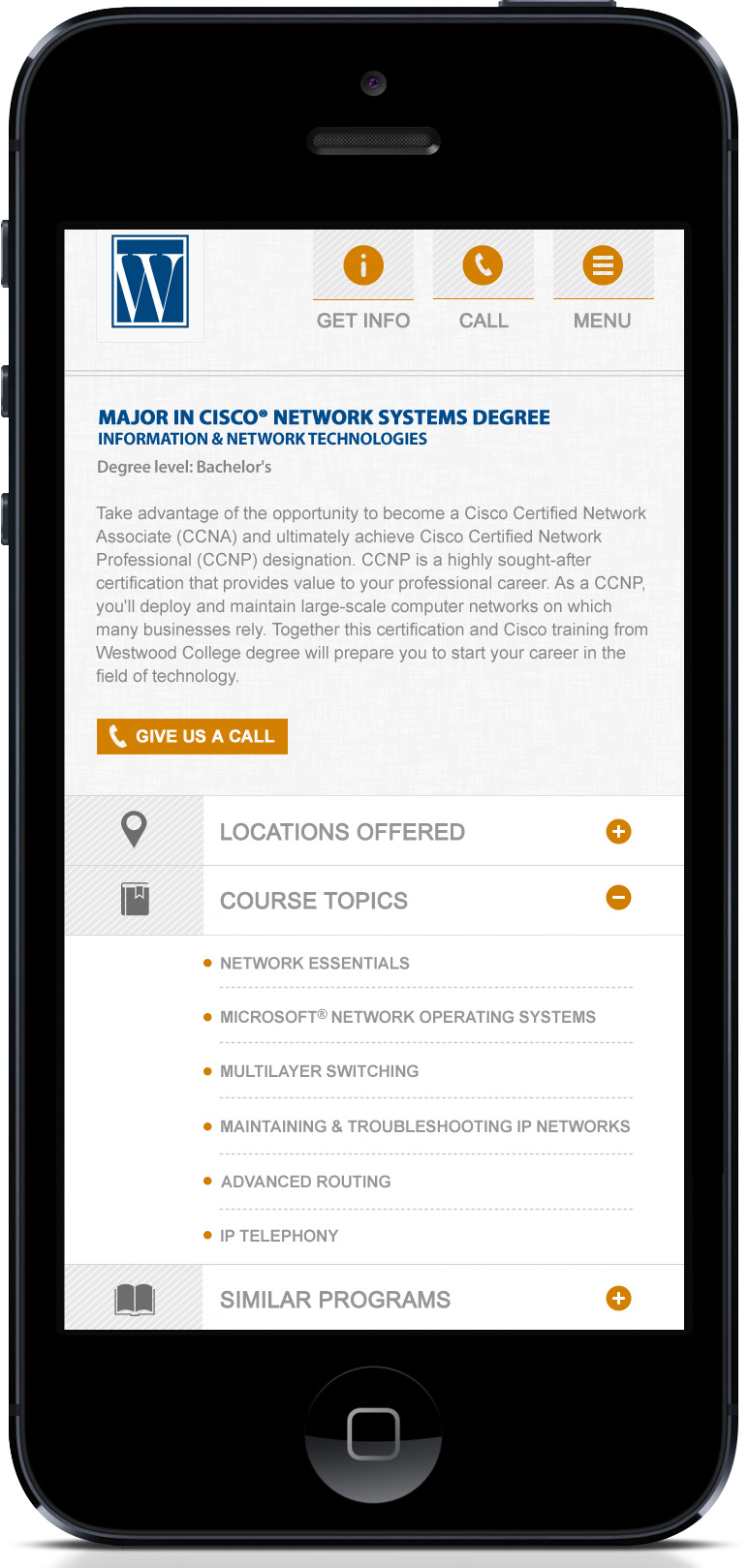 Westwood College Mobile Site